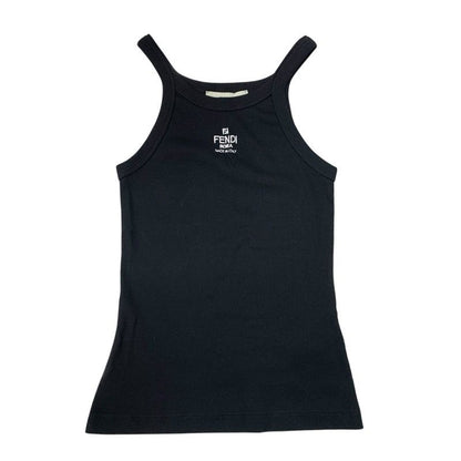 Fendi Top Cotton Black White Logo Tank
