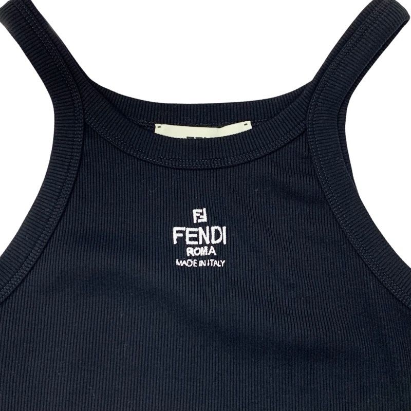 Fendi Top Cotton Black White Logo Tank