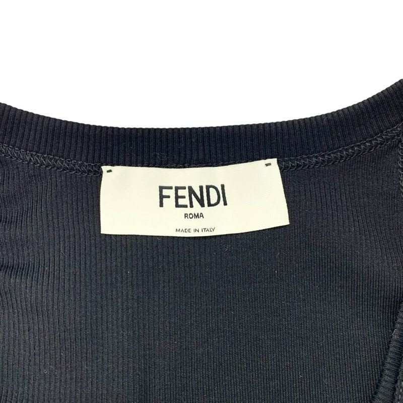 Fendi Top Cotton Black White Logo Tank