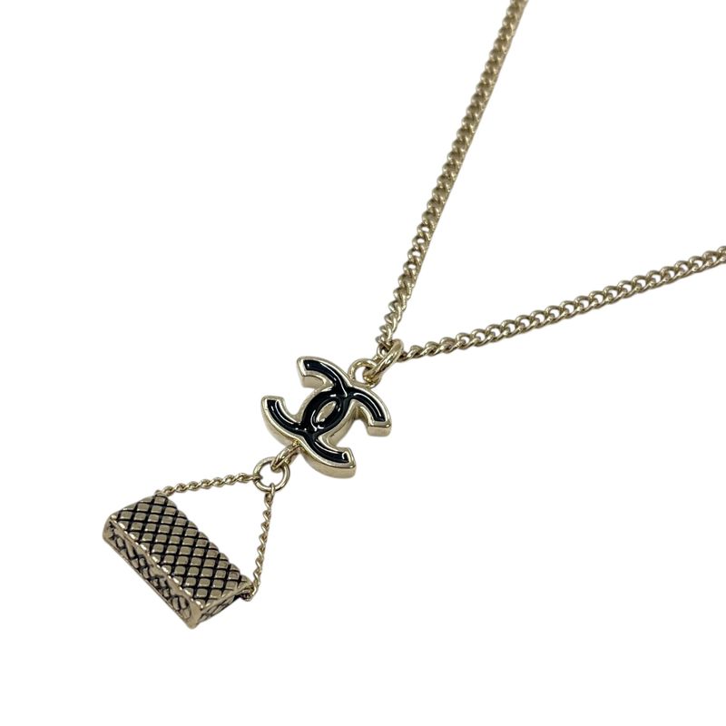 Chanel Necklace Here Mark Necklace Silver Ladies Matelasse Motif