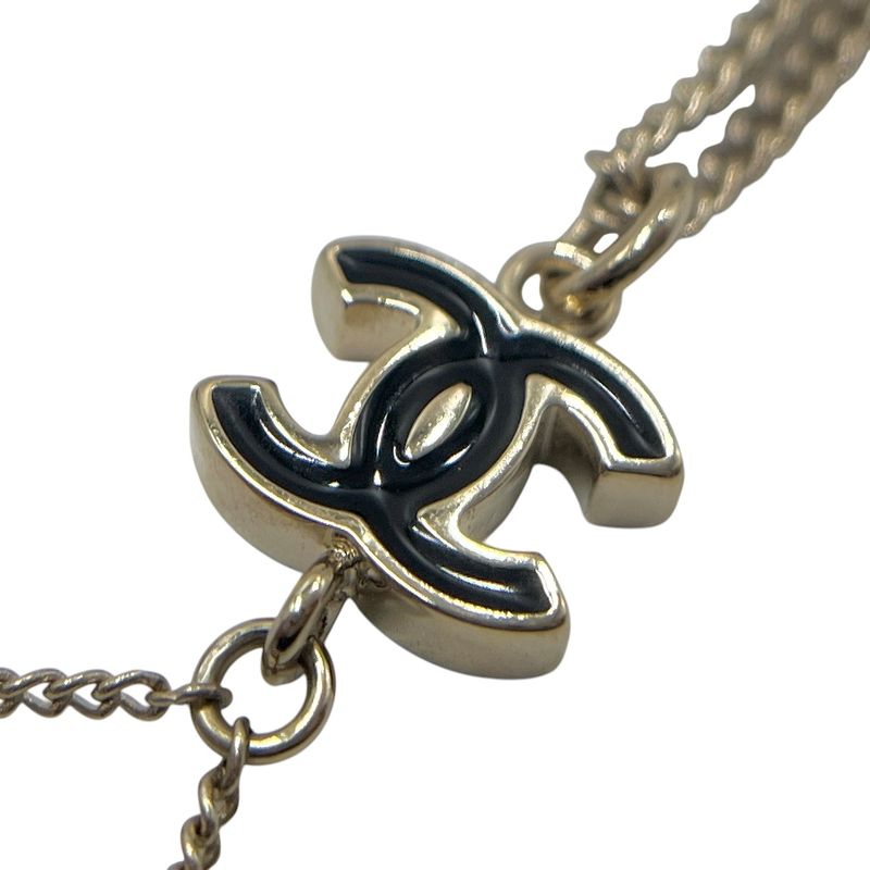 Chanel Necklace Here Mark Necklace Silver Ladies Matelasse Motif
