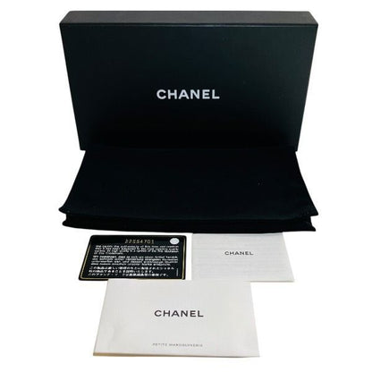 Chanel Matelasse Lambskin Black Long Wallet With Two Folds Unisex
