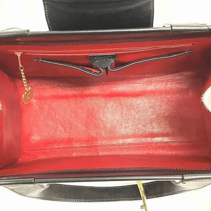Celine Carriage Hardware Black Leather Old Bag Handbag Women