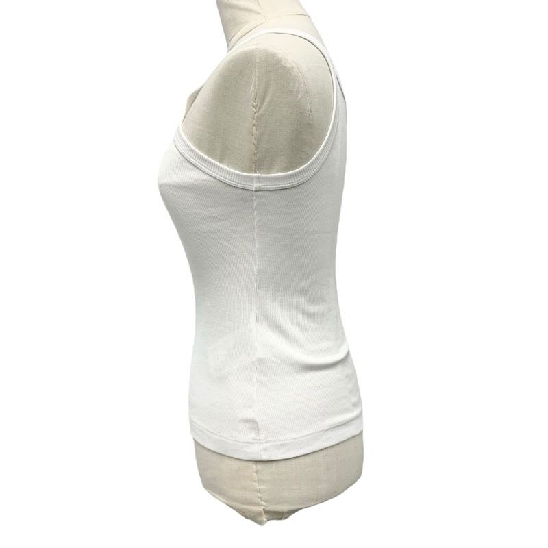 Fendi Top Cotton White Black Logo Tank