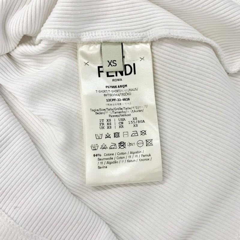 Fendi Top Cotton White Black Logo Tank