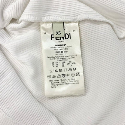Fendi Top Cotton White Black Logo Tank