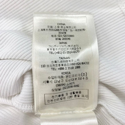 Fendi Top Cotton White Black Logo Tank