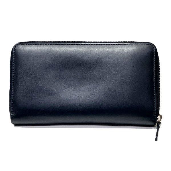 Gucci 368378 Black And White Leather Round Zipper Long Wallet Unisex