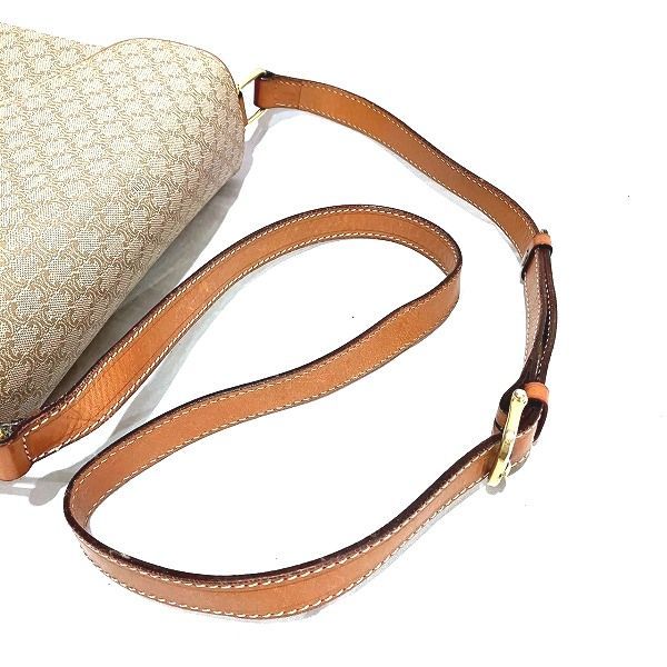 Celine M06 Macadam Pattern Beige And Brown Leather Bag Shoulder Bag Women
