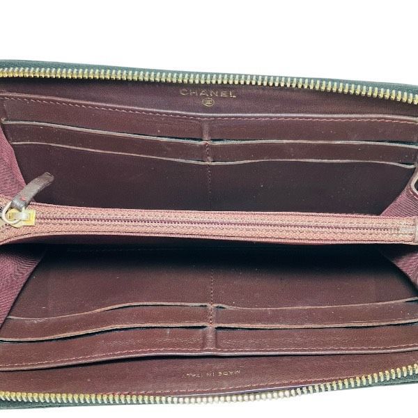 Chanel Matelasse Lambskin Black Long Wallet With Two Folds Unisex