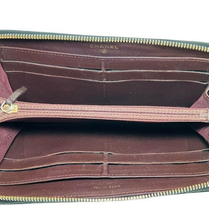 Chanel Matelasse Lambskin Black Long Wallet With Two Folds Unisex