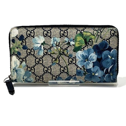 Gucci GG Blooms 408665 Flower Round Zipper Long Wallet Women