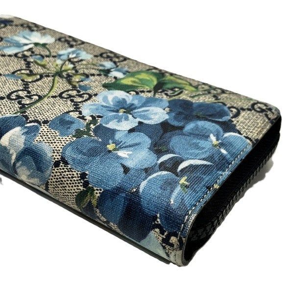 Gucci GG Blooms 408665 Flower Round Zipper Long Wallet Women