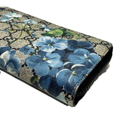 Gucci GG Blooms 408665 Flower Round Zipper Long Wallet Women