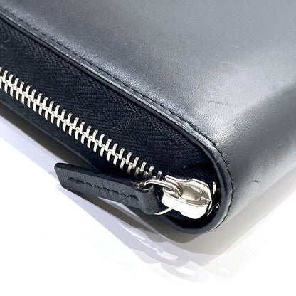 Gucci 368378 Black And White Leather Round Zipper Long Wallet Unisex