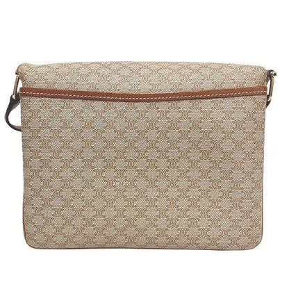 Celine M06 Macadam Pattern Beige And Brown Leather Bag Shoulder Bag Women