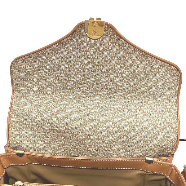 Celine M06 Macadam Pattern Beige And Brown Leather Bag Shoulder Bag Women
