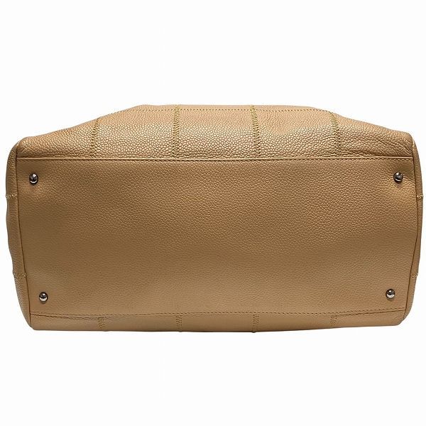 Chanel Choco Bar A26135 Beige Caviar Skin Bag Handbag Women