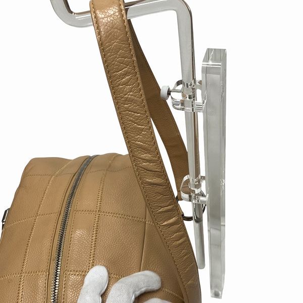 Chanel Choco Bar A26135 Beige Caviar Skin Bag Handbag Women