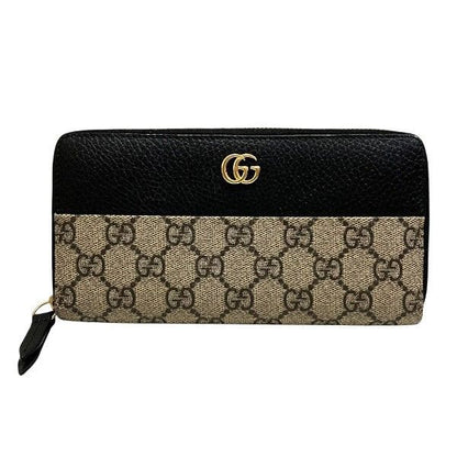 Gucci GG Supreme Double G Bicolor Zip Around Wallet 456117 Long Wallet Unisex