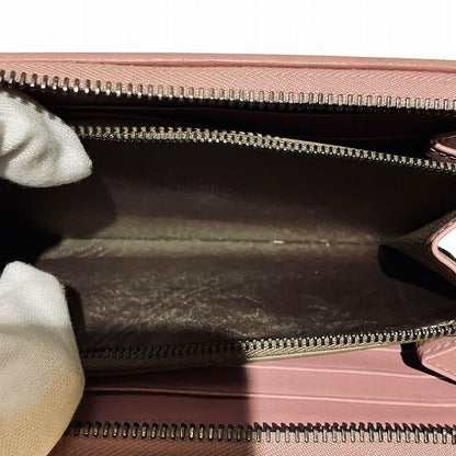 Bottega Veneta Intrecciato Round Zipper Pink Long Wallet For Women