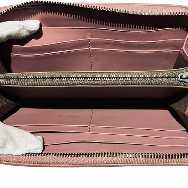 Bottega Veneta Intrecciato Round Zipper Pink Long Wallet For Women