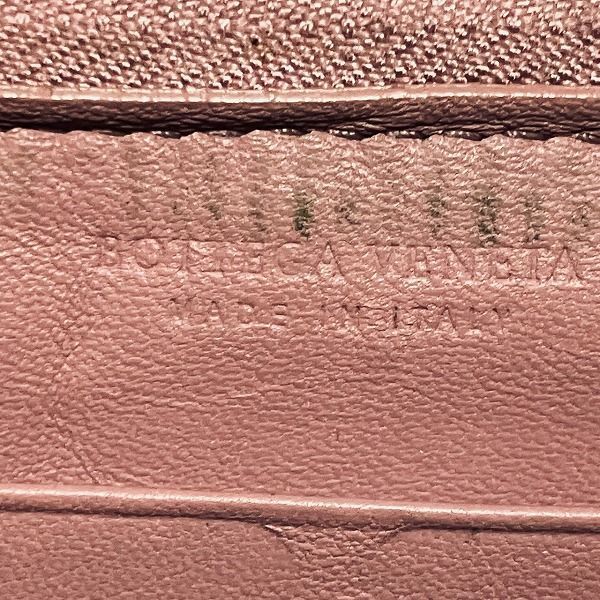 Bottega Veneta Intrecciato Round Zipper Pink Long Wallet For Women