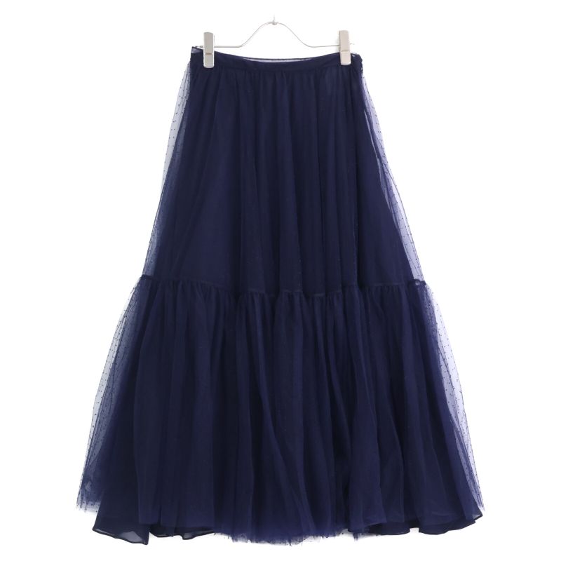 Christian DIOR Navy Dot 911j29a8810 Tulle Skirt 40