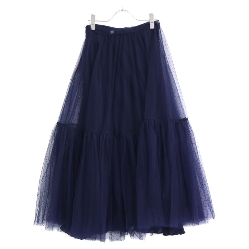 Christian DIOR Navy Dot 911j29a8810 Tulle Skirt 40