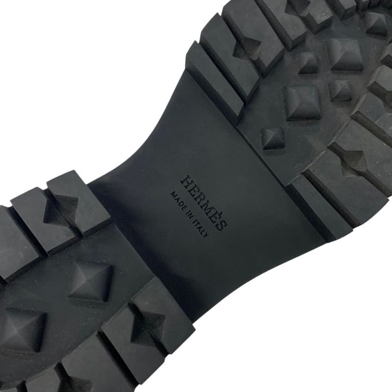 Hermes Fuji Boots Long Boots Shoes Leather Ivory Exlibris Quilting