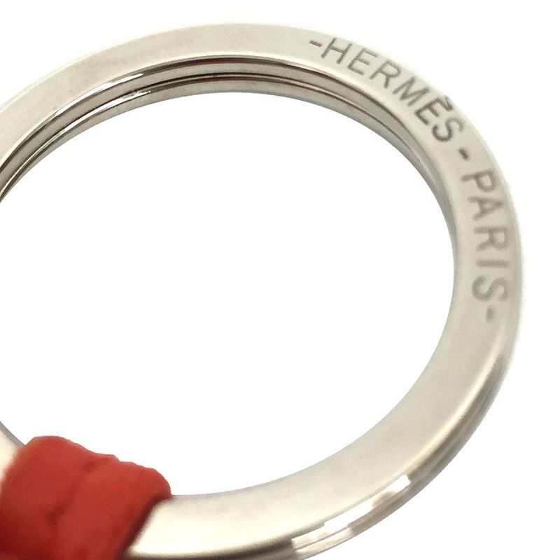 Hermes Carmen Unodos Key Holder Key Ring Key Holder Charm 2 Fringes Leather