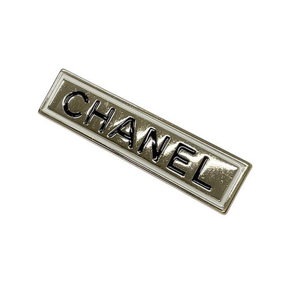 Chanel Brooch Corsage Gold Black White Logo