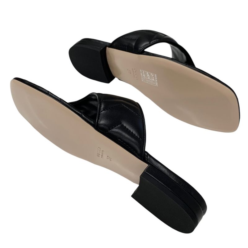 Gucci Sandals Shoes Leather Black Gold Unused Ggmarmont Thong Sandals