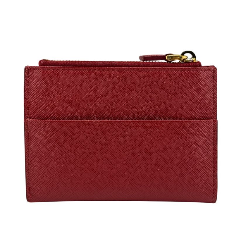 Prada 1mc026 Coin Case Coin Case Saffiano Card Case Wallet Brand Red Ladies
