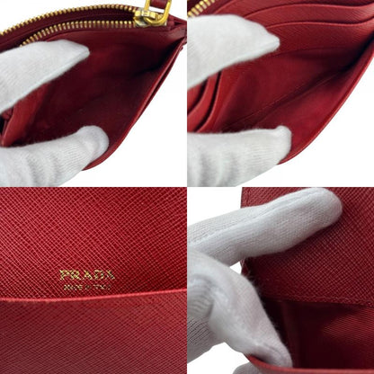 Prada 1mc026 Coin Case Coin Case Saffiano Card Case Wallet Brand Red Ladies