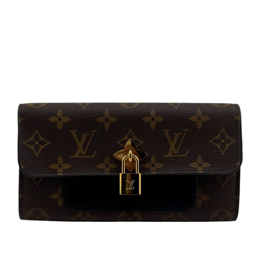 Louis Vuitton M62577 Portefeuille Flower Long Wallet Brown Women