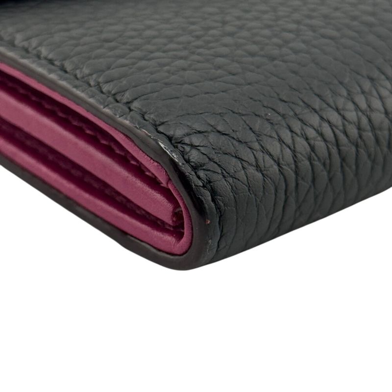 Christian Diorissimo Lancontre Chain Wallet Long Wallet Black Women