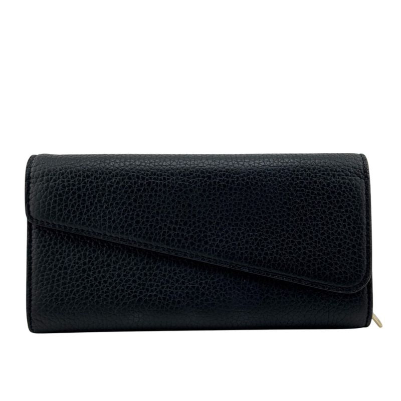 Christian Diorissimo Lancontre Chain Wallet Long Wallet Black Women