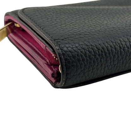 Christian Diorissimo Lancontre Chain Wallet Long Wallet Black Women