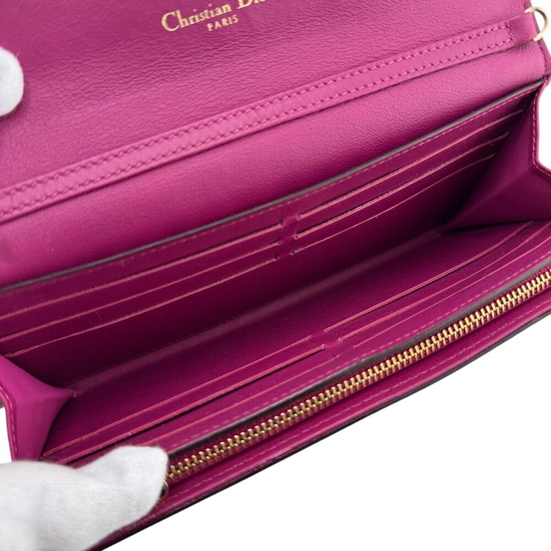 Christian Diorissimo Lancontre Chain Wallet Long Wallet Black Women