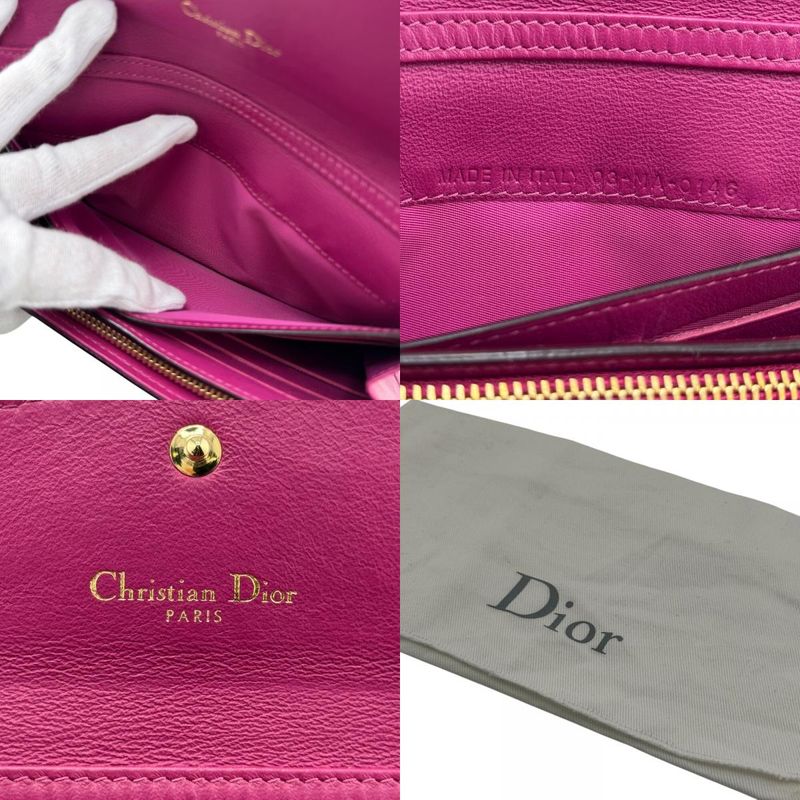 Christian Diorissimo Lancontre Chain Wallet Long Wallet Black Women