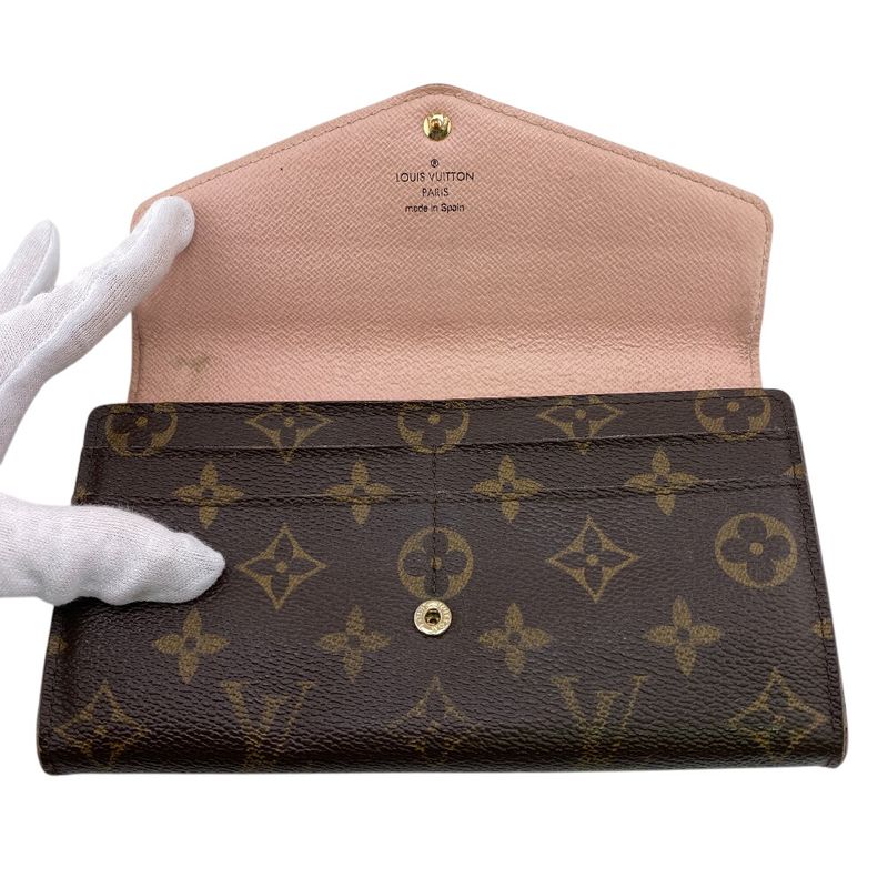 Louis Vuitton M62235 Portefeuille Sarah Long Wallet Brown Ladies