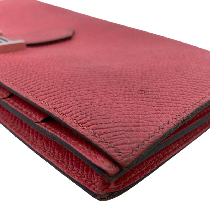 Hermes Bifold Bearn Souffle Long Wallet Pink Ladies