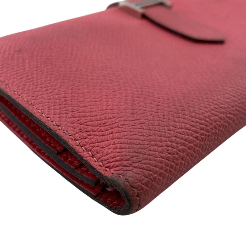 Hermes Bifold Bearn Souffle Long Wallet Pink Ladies
