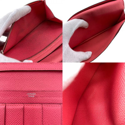 Hermes Bifold Bearn Souffle Long Wallet Pink Ladies
