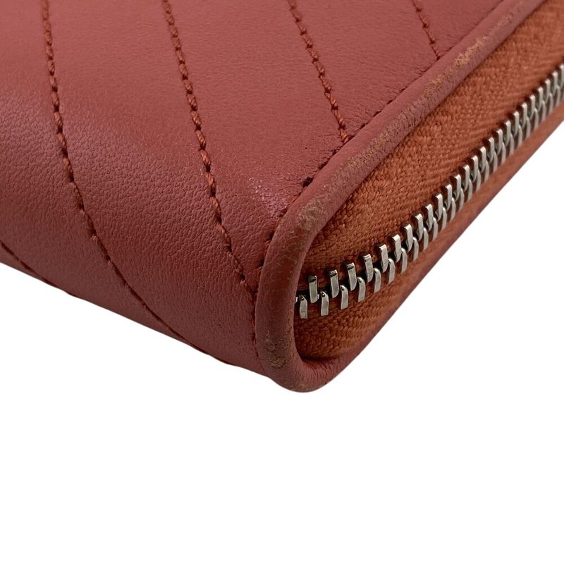 Gucci 760312 Round Zipper Long Wallet Pink Ladies