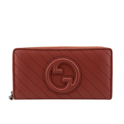Gucci 760312 Round Zipper Long Wallet Pink Ladies