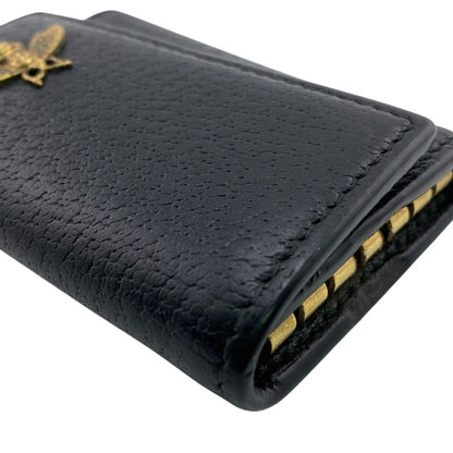 Gucci 523683 Animalier Metallic Ruby Key Case Black Unisex