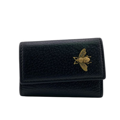 Gucci 523683 Animalier Metallic Ruby Key Case Black Unisex