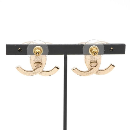 Chanel Earrings Earring Gold Coco Mark Rhinestone
